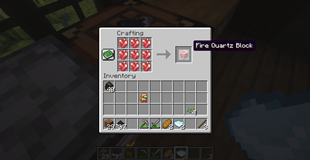 Crafting a Fire Quartz Block