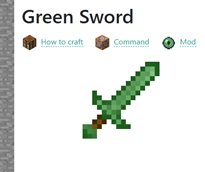 Green Sword And Pickaxe are from Minecraft-max.net