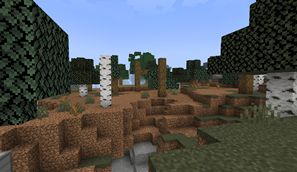 A desolate forest.