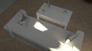 Sofa and Coffee Table (with some objects)