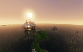 Small Island With Ship