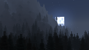 Dark Taiga at Night