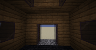 Tinted glass doors and trapdoors open