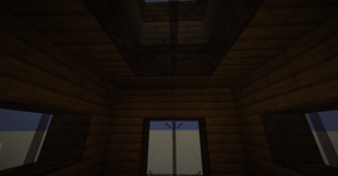 Tinted glass doors and trap doors closed