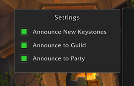 Settings Sub Menu