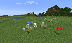 Dandelions with animated particles