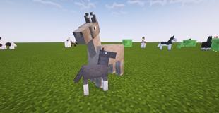 Horse and foal with a coat texture pack