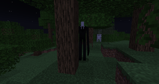 Slenderman behind a Tree
