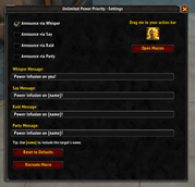 Options Window