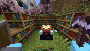Colored the particles comin' from bookshelves