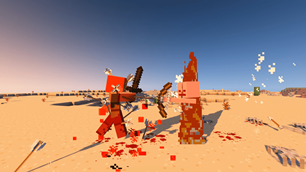 Fighting in the desert