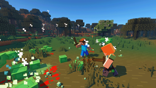 Fighting with slimes