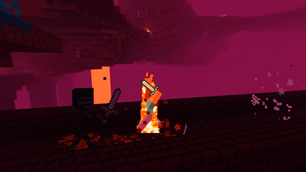 Running from the wither skeleton while bleeding