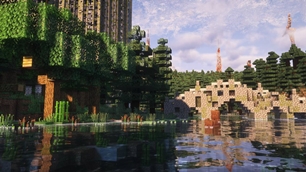 Bear (and cubs) escaping from angry bees to river (YUNG Bridges.jpg