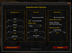 Settings panel
