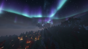 Overhead of Village at Night