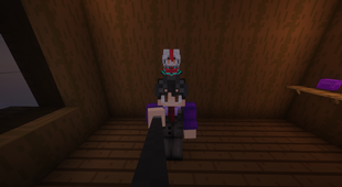 Small glimpse of the plush on the player's head.