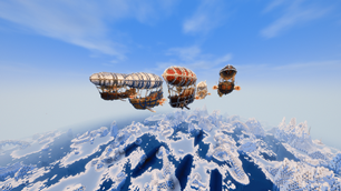 Airship Village Over Aquamirae Ice Maze