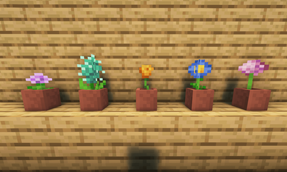 The dandelion, hyacinth, fairy rose, daisy, alliums, and more can be placed in vanilla flower pots