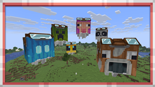 A few Happy Ghasts with harnesses floating around the world