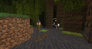 Long Horse behind a tree