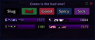 Main View with Bad Potion Selected