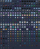 All items and blocks in JEI - Black Theme.