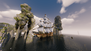 Lush Stacks Biome With Ship