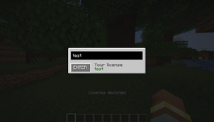 License verification menu