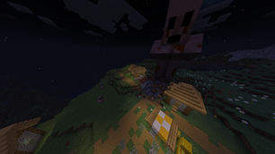 The Blood Giant attacking a Village