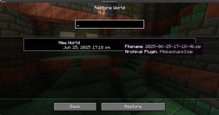 In-game backups restore