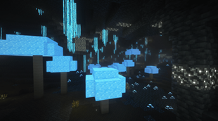 Cave System with Blue Mushrooms
