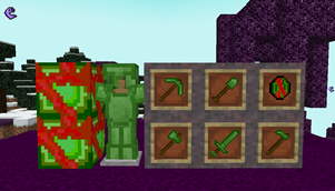 The Bloody Emerald armor, blocks and tools