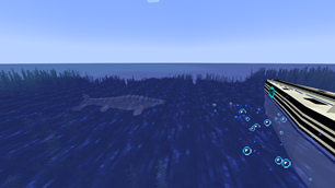 tylosaurus next to boat