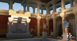 Interior of the Roman bath and some unfriendly visitors