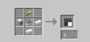 Gun Recipe (1 Spyglass, 1 Arrow, 2 Iron Ingots, and 1 Block of Iron)