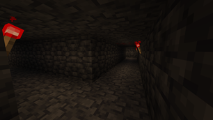 2x2 caves with redstone torches