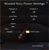Wasted Holy Power Settings