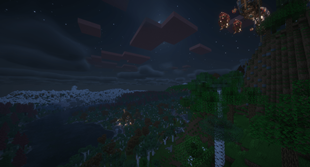 탁 트인 전경과 비행선 마을