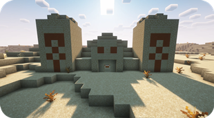 Desert Temple With Connected Blocks