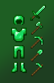 Emerald gear items!