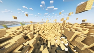 Explosions send blocks flying into the air