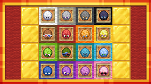 All dyes shown together with their corresponding wool block