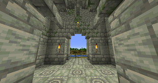 Interior of a temple built using limestone.
