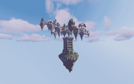 High above the mortal realm, the skyward city floats.