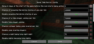 Mod config screen