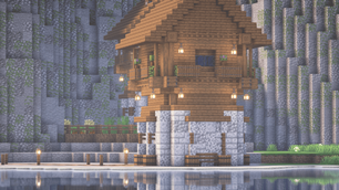 House with Custom Blocks and Design.
