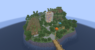 View of the first parkour island from above