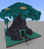 Warped Treehouse structure in a test world
