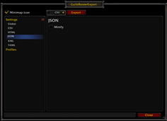 6. Options - JSON settings.